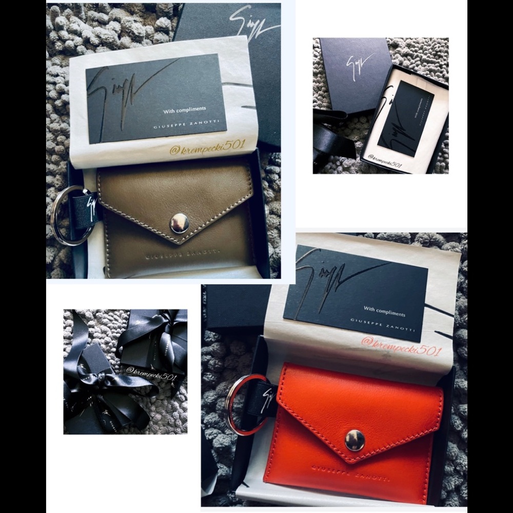 giuseppe zanotti NEW designer leather wallet & logo keyring